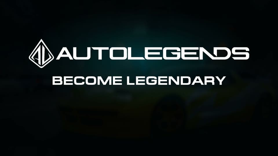 Auto Legends trailer end card with its logo and the line Become Legendary